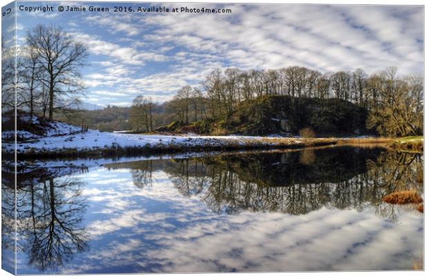River Brathay Reflections Canvas Print by Jamie Green