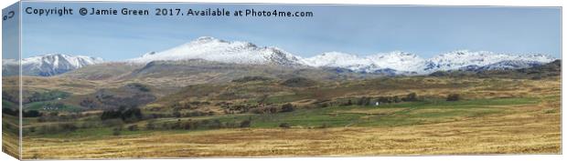 The Lakeland Fells From Birker  Canvas Print by Jamie Green