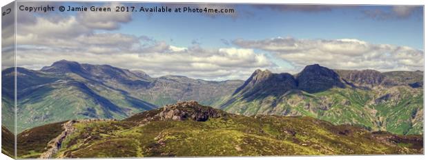 Langdale Skyline Canvas Print by Jamie Green