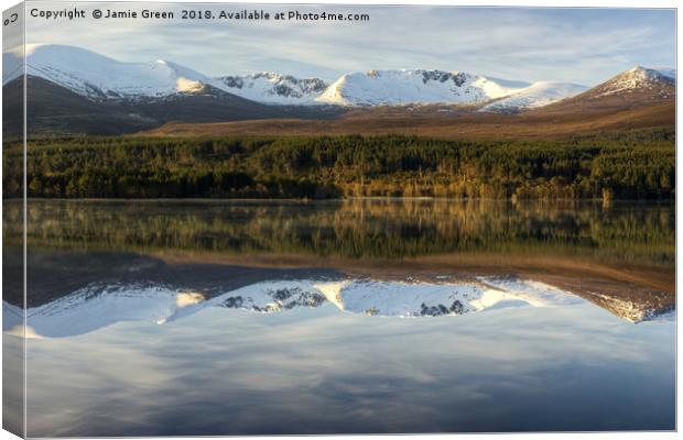 Cairngorm Reflections Canvas Print by Jamie Green
