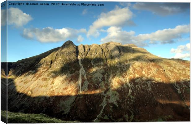 The Langdale Pikes In Autumn Canvas Print by Jamie Green