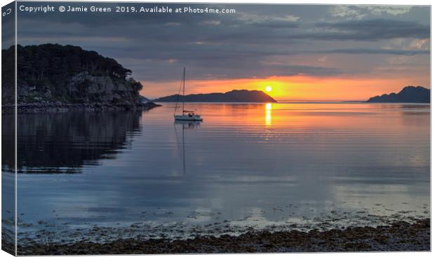 Sunset on the Loch Canvas Print by Jamie Green