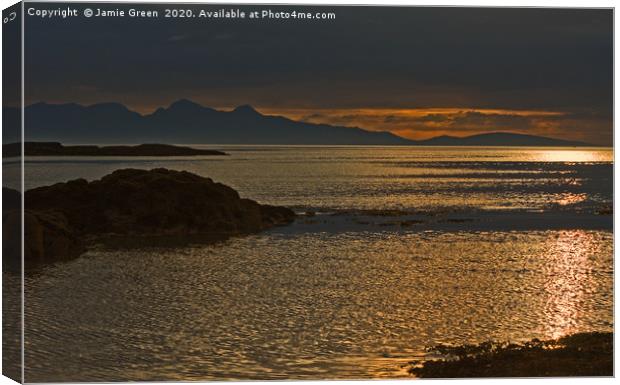 A Hebridean Sunset Canvas Print by Jamie Green