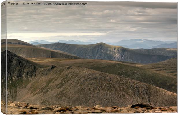Northern Ridges of the Cairngorms Canvas Print by Jamie Green
