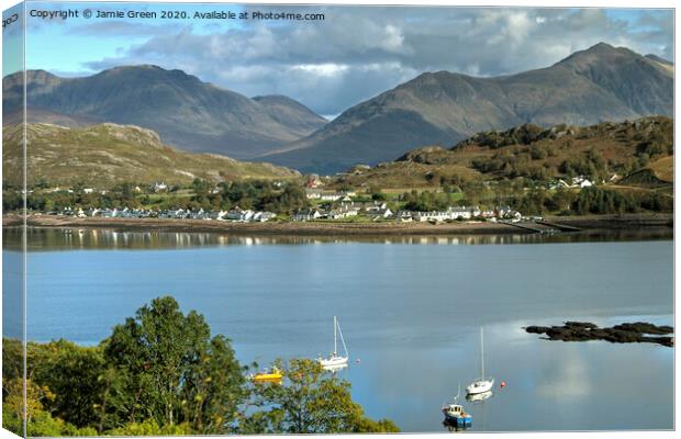 Shieldaig Village Canvas Print by Jamie Green