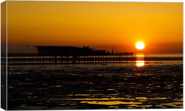 The Pier at sunset Canvas Print by Phil  White