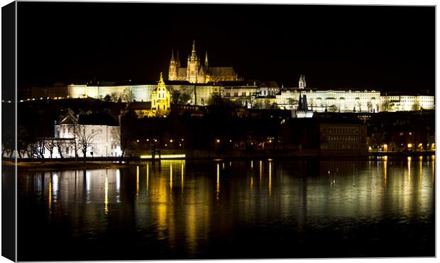 Prague Castle by night Canvas Print by Phil  White