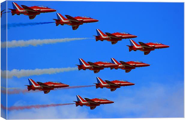 Red Arrows Canvas Print by Castleton Photographic