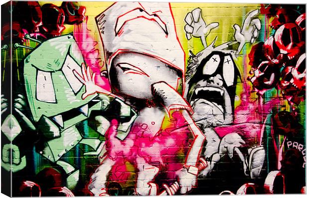 London Spray Paint Ghetto Hell At The Tunnel Canvas Print by Imran Soomro