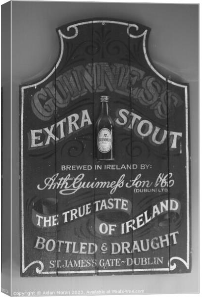 Guinness Sign  Canvas Print by Aidan Moran