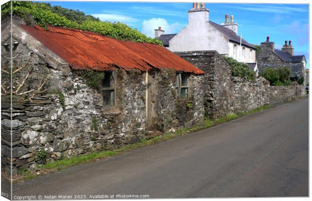 Old Stone House on a Country Road Canvas Print by Aidan Moran
