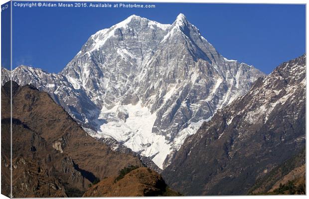  Nilgiri South The Himalayas Nepal Canvas Print by Aidan Moran