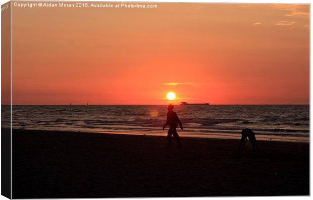  The Beach At Sunset  Canvas Print by Aidan Moran