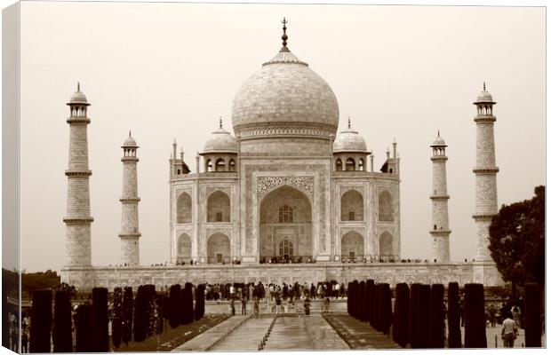 The Taj Mahal At Agra, India Canvas Print by Aidan Moran