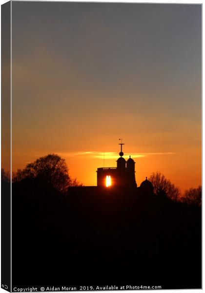 Sunset Over The Royal Observatory at Greenwich   Canvas Print by Aidan Moran
