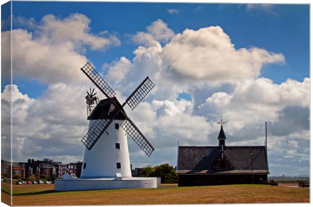 Bright summer clouds over Lytham Canvas Print by David McCulloch