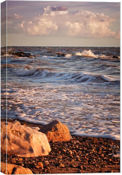 Evening tide at Rossall Canvas Print by David McCulloch