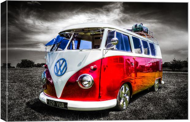 Red split screen VW camper van Canvas Print by Ian Hufton