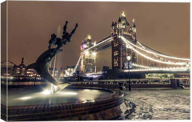 Tower Bridge and Dolphin Canvas Print by Ian Hufton
