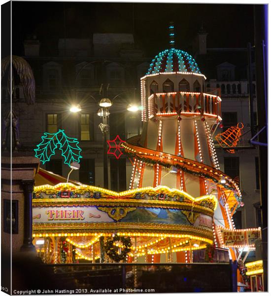 Helter Skelter at the Fun Fair in Glasgow Canvas Print by John Hastings