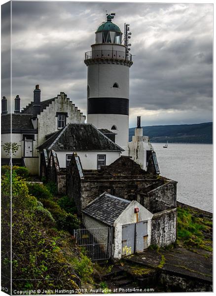 Cloch Point  Lighthouse Canvas Print by John Hastings