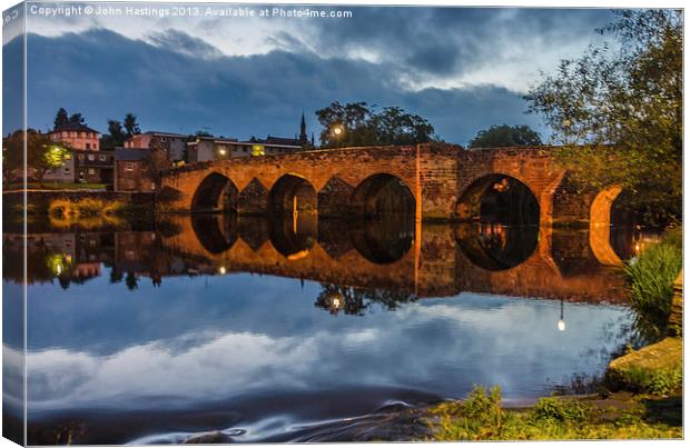 The Old Bridge, Dumfries Canvas Print by John Hastings