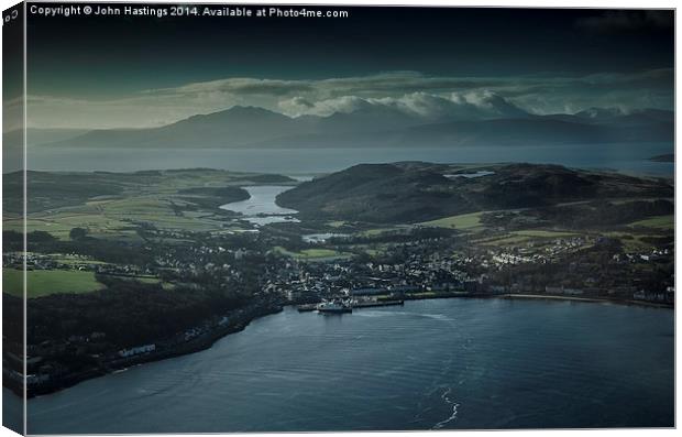 Rothesay, Bute and the Isle of Arran Canvas Print by John Hastings