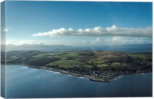 Breathtaking Aerial View of the Isle of Bute Canvas Print by John Hastings