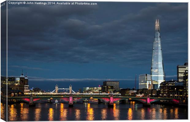 The Shard and Tower Bridge Canvas Print by John Hastings