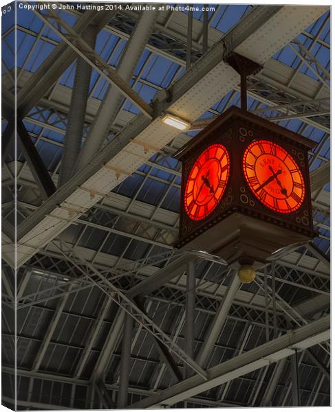  Central Station Clock Canvas Print by John Hastings