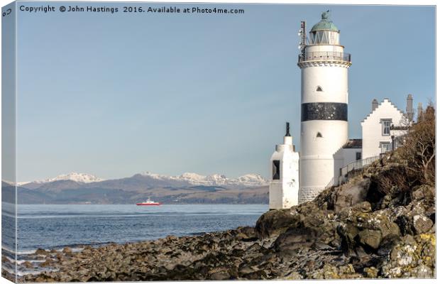 The Cloch Lighthouse Canvas Print by John Hastings