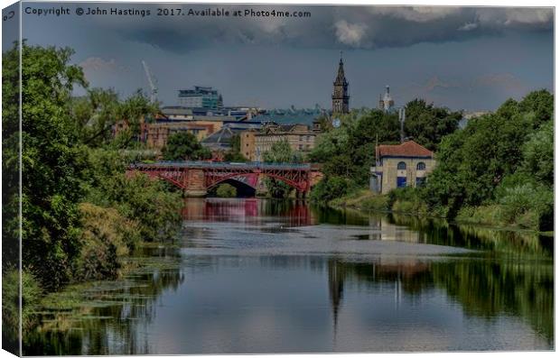 The Clyde heartbeat of Glasgow Canvas Print by John Hastings