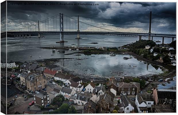 Iconic Bridges of Forth Canvas Print by John Hastings