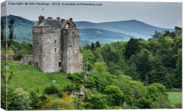 Neidpath Castle: A Historical Haven Canvas Print by John Hastings