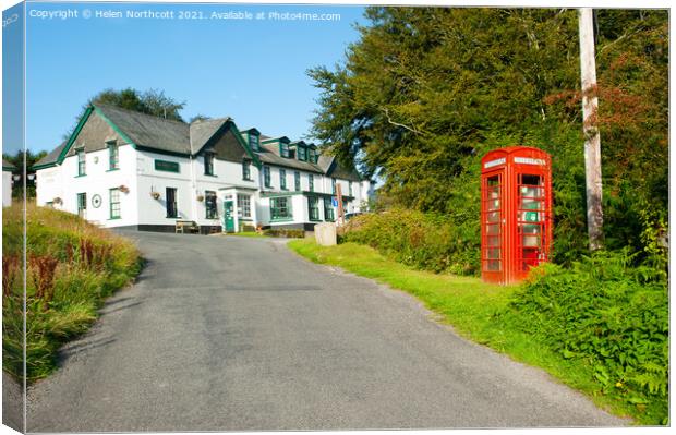 Hexworthy Red Telephone Box Dartmoor Canvas Print by Helen Northcott