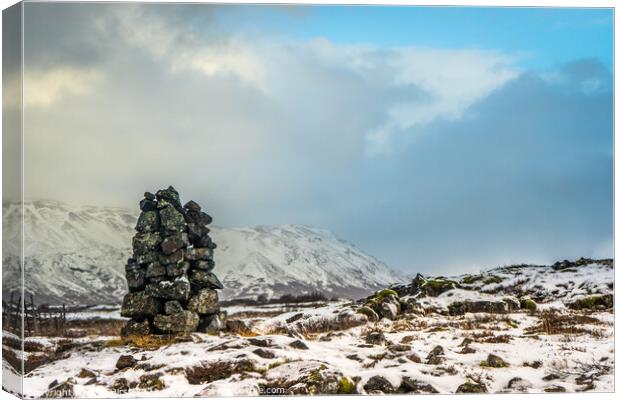 Thingvellir Cairn Canvas Print by Nick Hirst