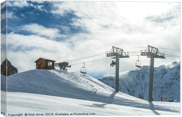 Top of the chairlift Canvas Print by Nick Hirst