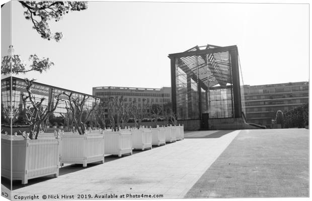 Greenhouse in Parc Citroen in Paris Canvas Print by Nick Hirst