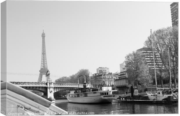 Black and White of the River Seine Canvas Print by Nick Hirst