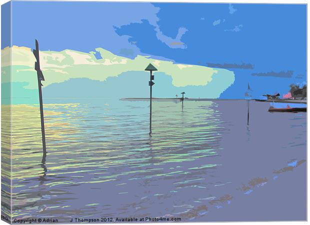 Changing skies at Southend Canvas Print by Adrian        J Thompson