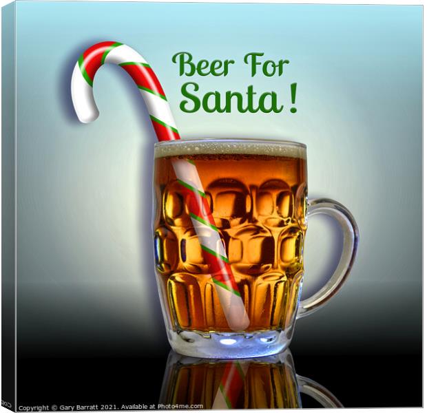 Beer For Santa. Canvas Print by Gary Barratt