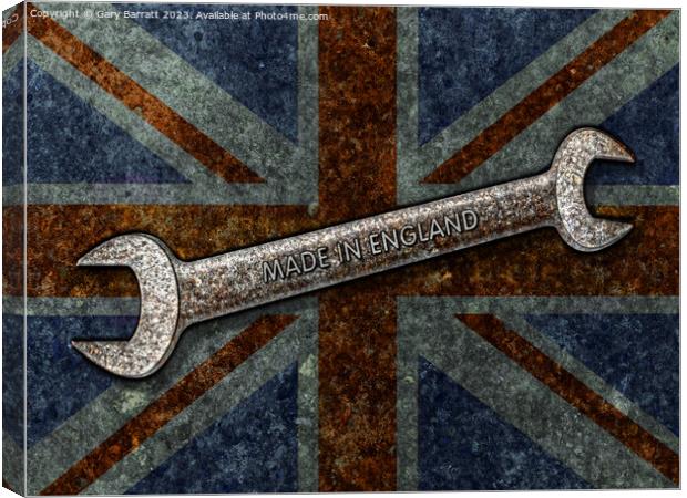 Made In England Spanner. Canvas Print by Gary Barratt