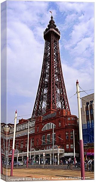 Blackpool Tower Straight Up Canvas Print by Gary Barratt