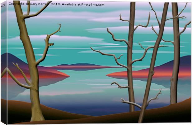 Spring Trees On a Lake. Canvas Print by Gary Barratt