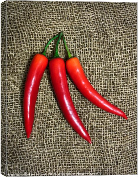 Tres Pimientos Canvas Print by Gary Barratt