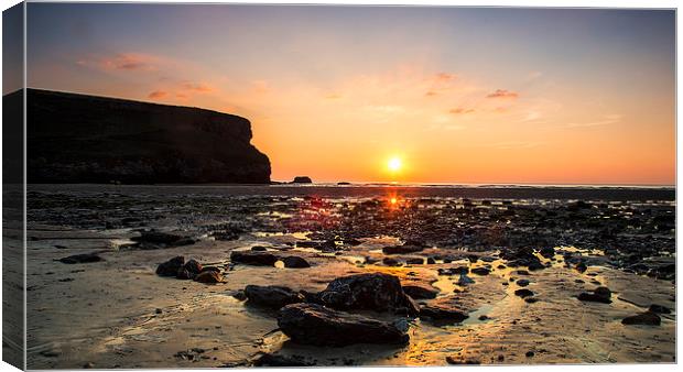  Sunset in Cornwall Canvas Print by Adam Payne