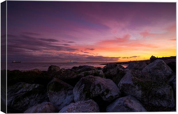  Felixstowe Sunset Canvas Print by Adam Payne