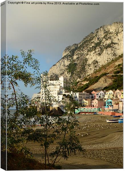 Catalan Bay, Gibraltar Canvas Print by Fine art by Rina