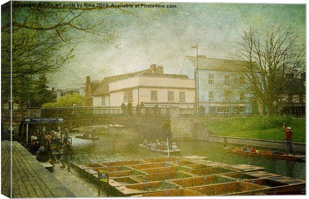 Misty River Cam, Cambridge Canvas Print by Fine art by Rina