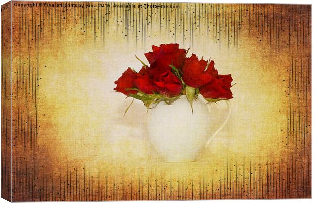  Crimson Rose Canvas Print by Fine art by Rina
